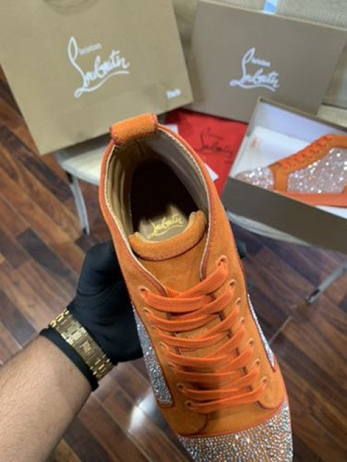 CHRISTIAN LOUBOTIN DIOMAND ORANGE PREMIUM SNEAKER