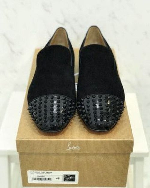 CHRISTIAN LOUBOTIN BLACK SPIKED PREMIUM PARTYWEAR LOAFER