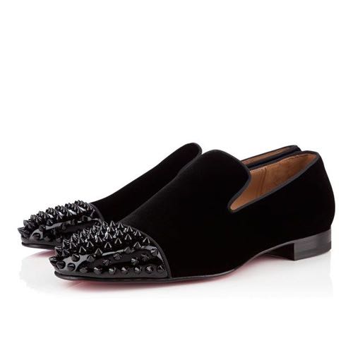 CHRISTIAN LOUBOTIN BLACK SPIKED PREMIUM PARTYWEAR LOAFER
