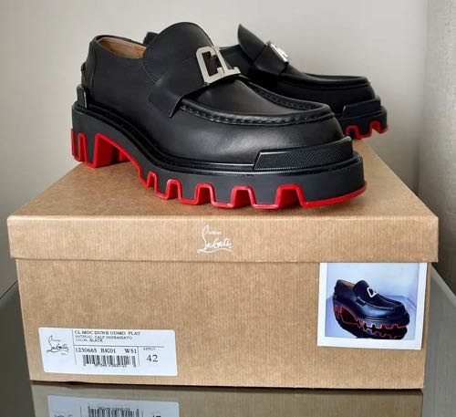 CHRISTIAN LOUBOTIN MOC DUNE CALF LEATHER PREMIUM PARTYWEAR LOFER SHOES