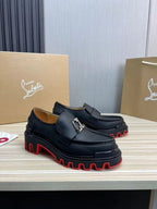 CHRISTIAN LOUBOTIN MOC DUNE CALF LEATHER PREMIUM PARTYWEAR LOFER SHOES