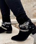 AMIR_I BANDANA TRIMMED BLACK ANKLE BOOT