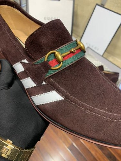 ADIDA_S x GUCCI DARK BROWN Moccasin Premium Loafer