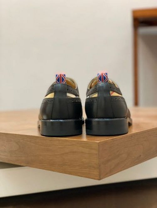 BURBERR_Y VINTAGE CHECK PANEL DERBY BEIGE PREMIUM PARTYWEAR LOFER