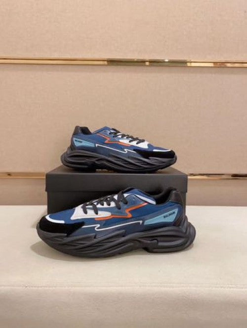 BALMAI_N RUN ROW BLUE PREMIUM LEATHER SNEAKER