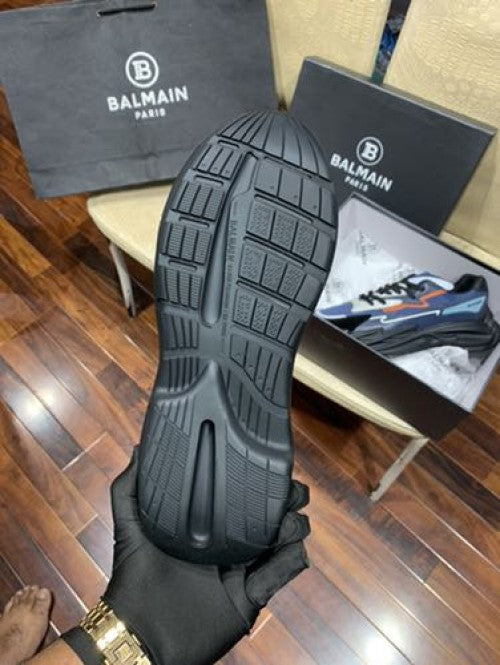 BALMAI_N RUN ROW BLUE PREMIUM LEATHER SNEAKER