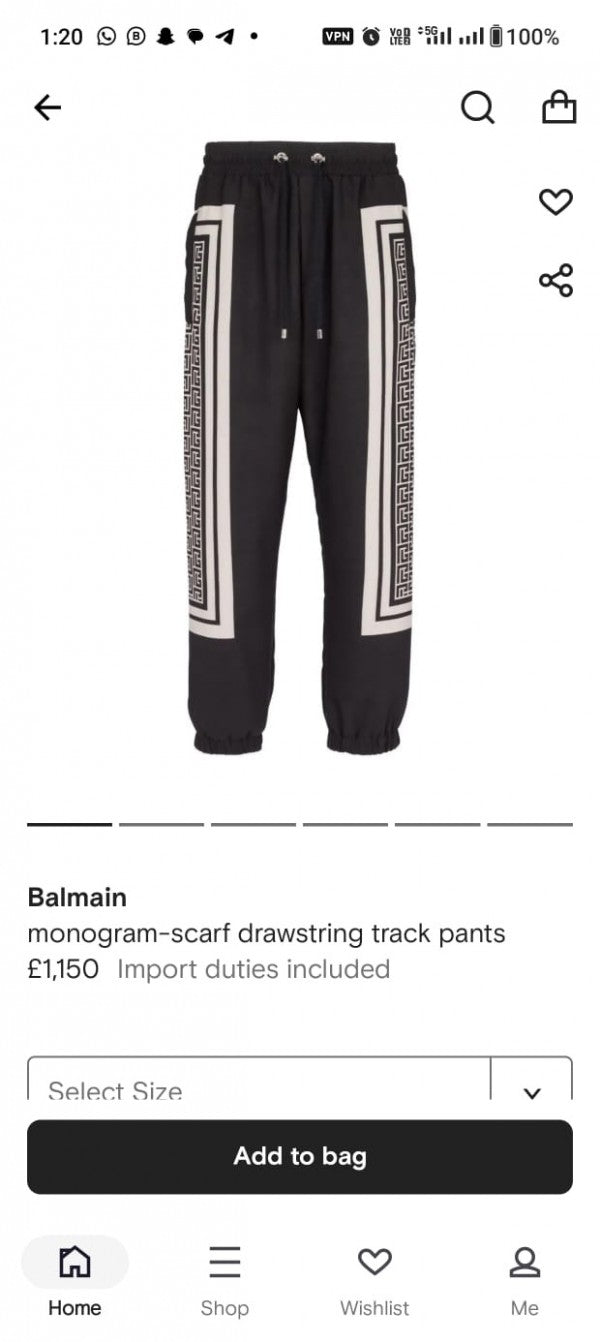 Sale Balmain Imported Side Monogram Printed Very Premium Joggers Same As Store