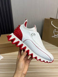 CHRISTIAN LOUBOTIN SHARKYLOUB SPIKE CALF LEATHER WHITE PREMIUM SNEAKER