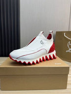 CHRISTIAN LOUBOTIN SHARKYLOUB SPIKE CALF LEATHER WHITE PREMIUM SNEAKER