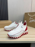CHRISTIAN LOUBOTIN SHARKYLOUB SPIKE CALF LEATHER WHITE PREMIUM SNEAKER