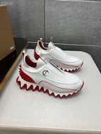 CHRISTIAN LOUBOTIN SHARKYLOUB SPIKE CALF LEATHER WHITE PREMIUM SNEAKER