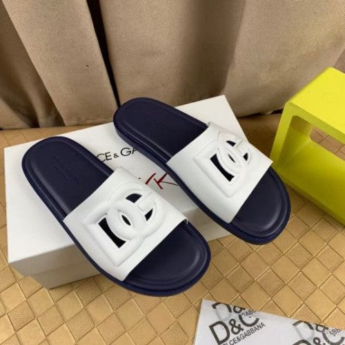 Dolce Gabbana Cut Out Logi White Premium Slide
