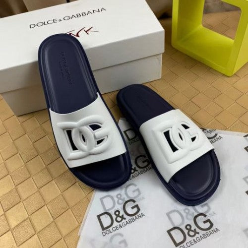 Dolce Gabbana Cut Out Logi White Premium Slide