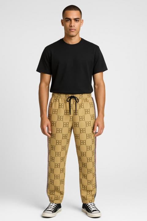 Balenciaga 100% Imported Fabric All Over Monogram Printed Current Store Article Very Premium Trackpant 190