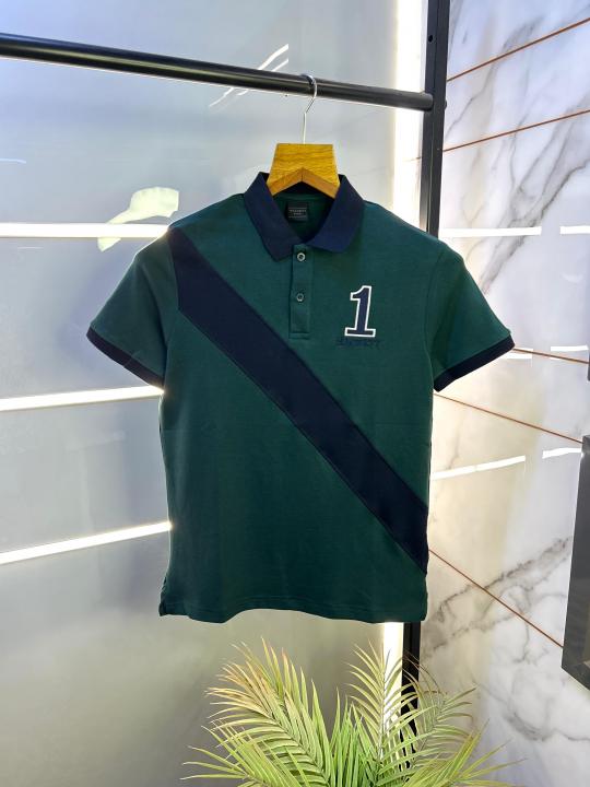 Sale Aston Martin Hacket t Green Polo Premium Collar Neck T-shirt F2589-GR