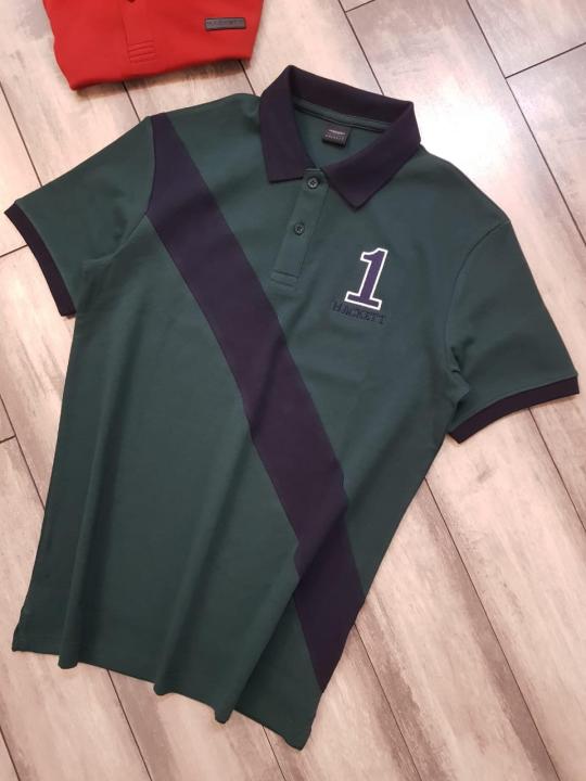 Sale Aston Martin Hacket t Green Polo Premium Collar Neck T-shirt F2589-GR