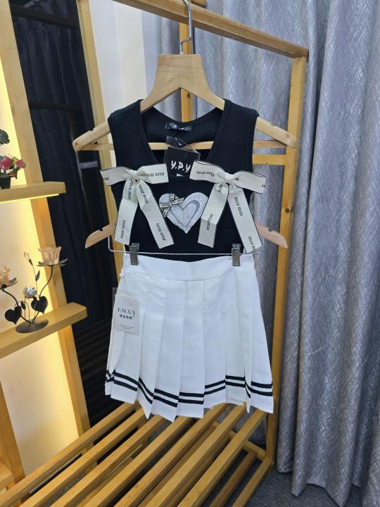 Women MM Ribbon Top Black SB149-BKSB152-WH