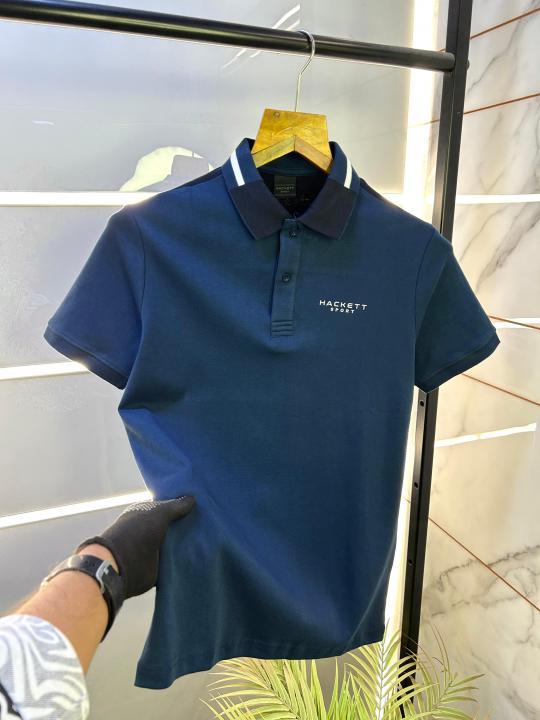 Sale Aston Martin Hacket t Navy Polo Premium Collar Neck T-shirt F2589-N2