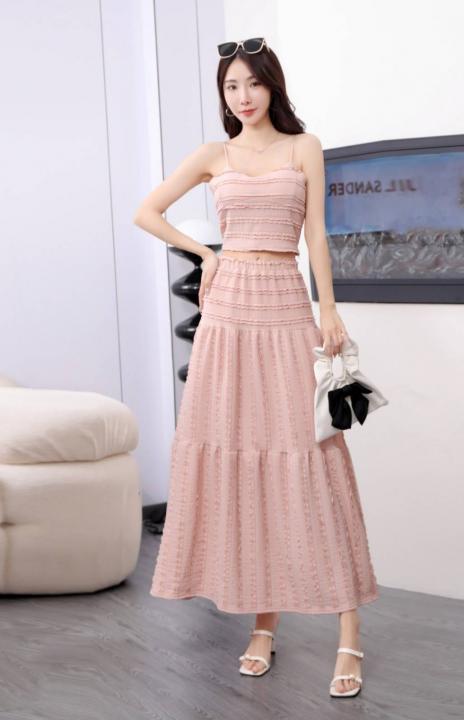 Br Women Long Skirt & Top No Ribbon Peach SB162-PH