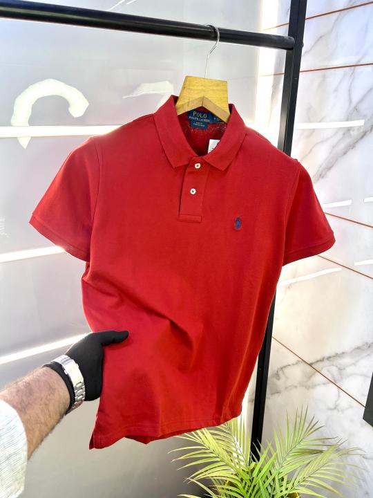 Sale Ralph_Lauren Polo Red Premium Collar Neck T-shirt F2644-RE