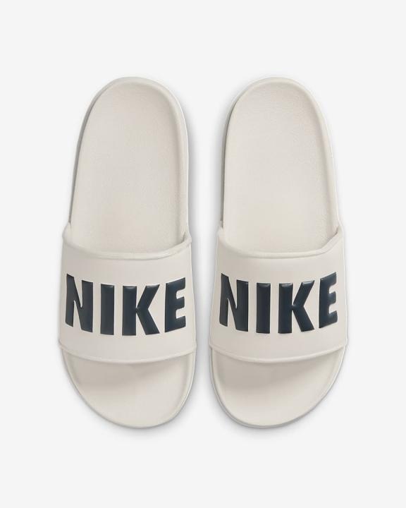 102 Nike offcourt Cream Black Logo Premium Slides