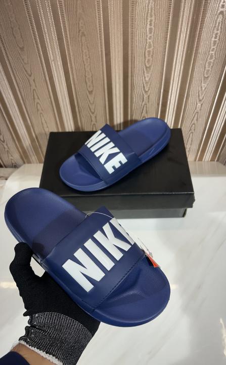101 Nike offcourt Blue White Logo Premium Slides