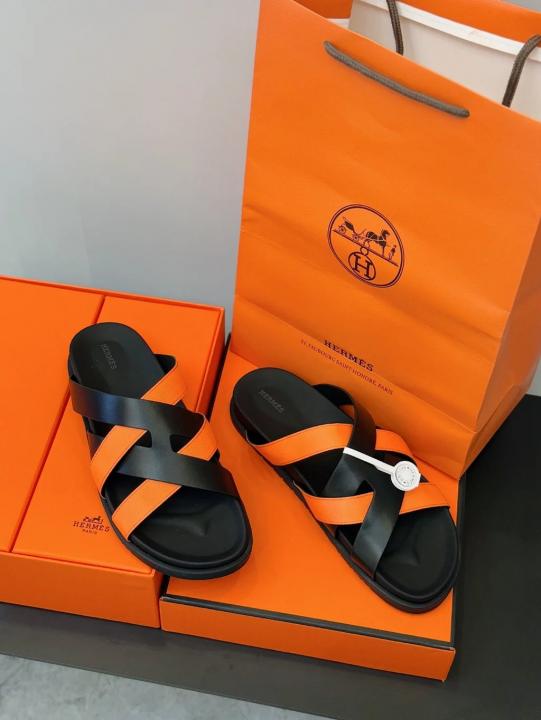 Hermes Kazimir Black Orange Premium Slide