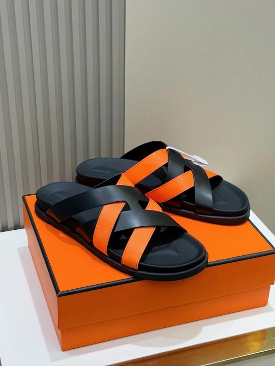 Hermes Kazimir Black Orange Premium Slide