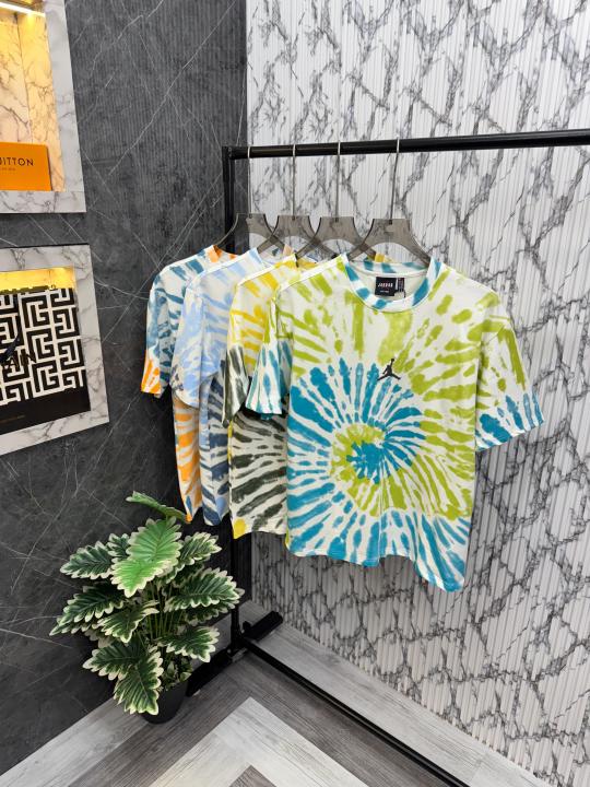 .Air.Jordan.Flight.Imported.Tie.&.Dye.All.Over.Spray.Multicoloured.Printed.Very.Premium.Drop.Shoulder.Round.Neck.Tshirt.