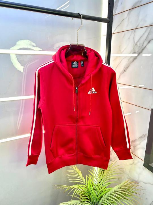 Adida s Imported Red Super Premium Zipper Jacket F3334-RE