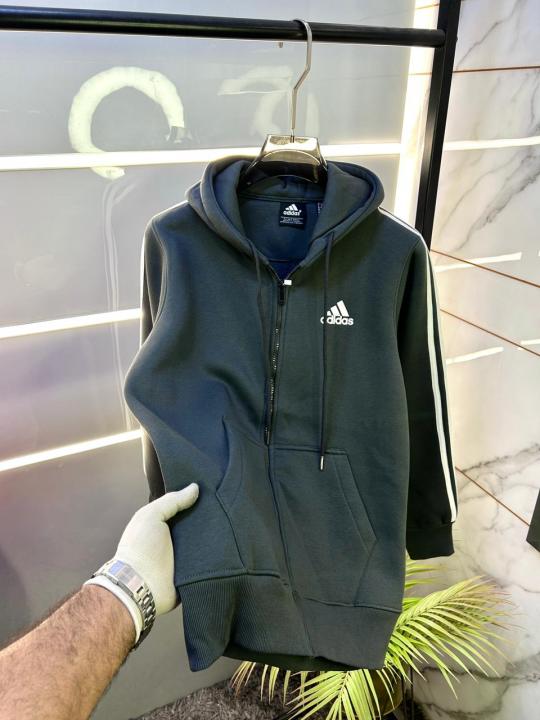 Adida s Imported Dark Grey Super Premium Zipper Jacket F3334-DGY