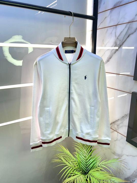 Ralph_Lauren Imported White Super Premium Zipper Jacket F3426-WH