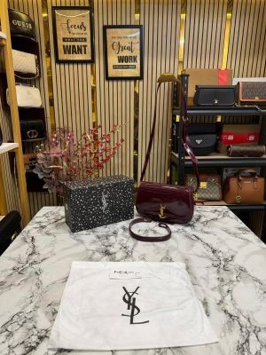 (Ysl) Yves Saint Laurent Le Hobo Shoulder Bag With Box And Dust Bag (V-2428-1) (Wine)