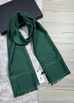 Givenchy Green Tonal 4G Monogram Logo Luxury Silk Pashmina Scarf With Box Polythene